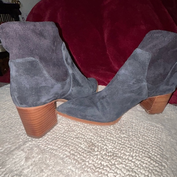 Sole Society Navy Suede Ankle Boots - Picture 3 of 8